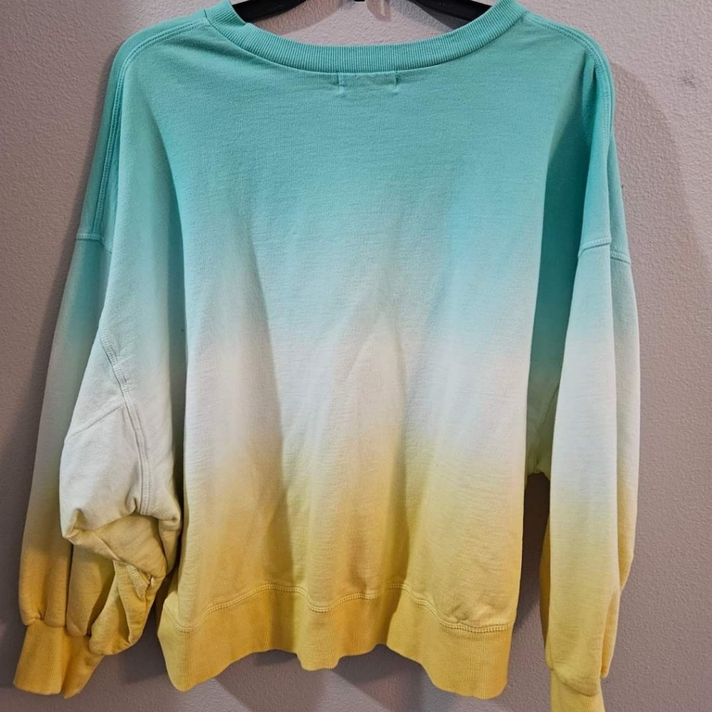 Zenana Dip Dye Balloon Sleeve Crewneck - Picture 2 of 5